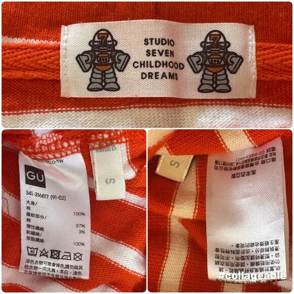 STUDIO SEVEN CHILDHOOD DREAMS Orange Striped Full Zip Japanese Hoodie Jacket S - Picture 10 of 10